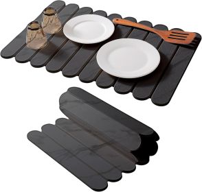 24"Ã—16" Grey Stone Dish Drying Mats for Kitchen Counter