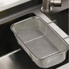 Stainless Steel Side Sink Drain Strainer Basket, Corner Hanging Sink Strainer Colander Drain Basket