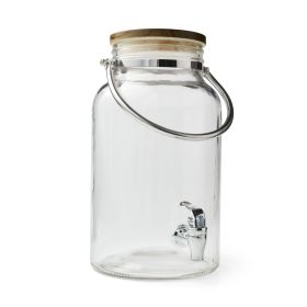 Glass 1.5 Gallon Beverage Dispenser with Wood Lid