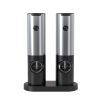 Electric Salt & Pepper Grinder Set,  USB-C Rechargeable with LED Light & Charging Dock, 5 Adjustable Coarseness Settings