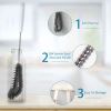 16 inches Long Handle Black Bottle Cleaning Brushes - Perfect for Baby Bottles, Sports Bottles, Glassware, Mugs, Jars, and Stemware (1-pc)