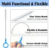 Heavy-Duty Straw Cleaner Brush, 2 Pcs Flexible Straw Brush Set,Reusable Straws Cleaning Brush with Stainless Steel and Nylon Bristles for Baby Bottles