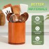 Wooden Utensil Holder, 360Â°Rotating 7.3'' Large Utensil Holder for Kitchen Counter, Kitchen Utensil Organizer, Utensil Crock