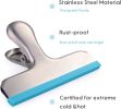 12 Pack Stainless Steel Chip Bag Clips Covered with Silicone - NO More Sharp Edges - Color Coded for Food Bags - Air Tight Seal