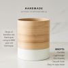 Handcrafted Bamboo Kitchen Utensil Organizer, Modern Countertop Cooking Utensil Holder, Large Crock