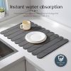24"Ã—16" Grey Stone Dish Drying Mats for Kitchen Counter