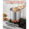 Stainless Steel Stock Pot, 21-Quart Stainless Steel Stockpot with Glass Lid, PFOA-Free, PFAS-Free, Compatible with Gas Stoves, Induction Cooktops