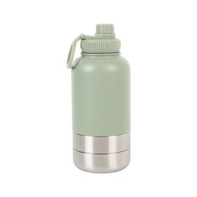Outdoor Thermal Pet Outing Water Cup Bottle (Option: 32oz-Bean Green)